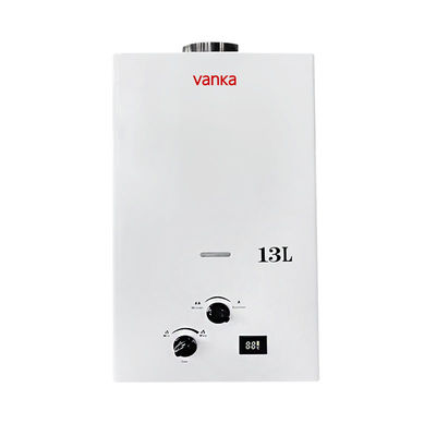 Modern evler için zarif siyah ekran ve düğme ile 13L duman gazı su ısıtıcısı